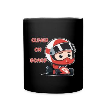 Oliver à bord - Mug uni - noir - Devant