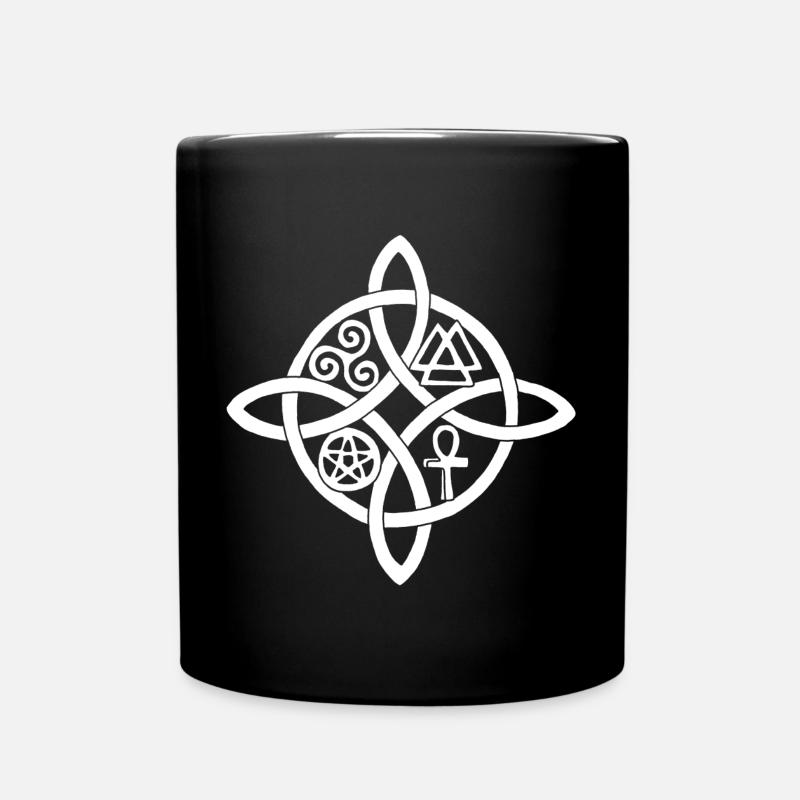 Weißer Hexenknoten - Tasse einfarbig - Schwarz