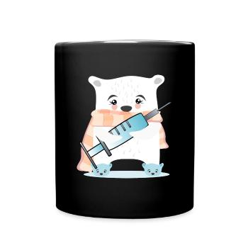 WINTER KINDERKRANKENSCHWESTER Medikamenten SPRITZE - Tasse einfarbig - Schwarz - Vorne