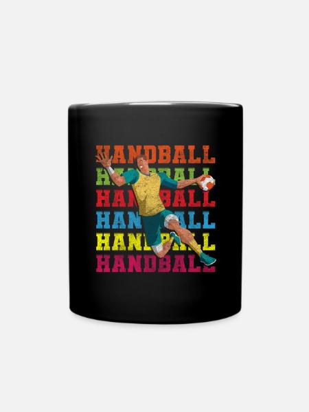 Handballer SIeger Sprungwurf - Tasse einfarbig - Schwarz