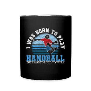 Handball Handballspieler Turnier Sprungwurf - Tasse einfarbig - Schwarz - Vorne