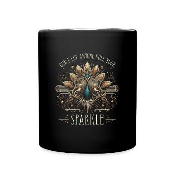 Peacock Art Déco Ne laissez personne ternir votre éclat - Mug uni - noir - Devant
