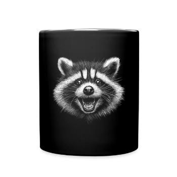 Waschbär - Tasse einfarbig - Schwarz - Vorne