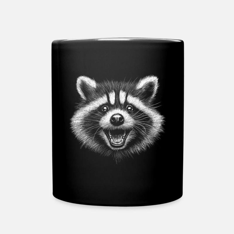 Waschbär - Tasse einfarbig - Schwarz