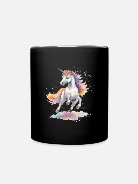 tanzendes Einhorn - Tasse einfarbig - Schwarz