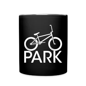 bmx park bike bike icon halfpipe logo icon - Full Colour Mug - black - Front