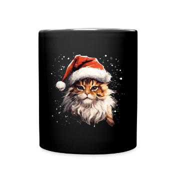Cat Christmas Christmas Cat Merry Catmas - Full Colour Mug - black - Front