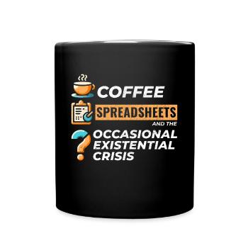 Comptable Tenue de livres Café Feuilles de calcul Drôle - Mug uni - noir - Devant