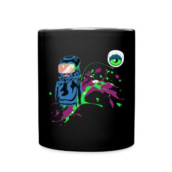 Neon Astronaut Party Design Spraykunst Blickfänger - Tasse einfarbig - Schwarz - Vorne