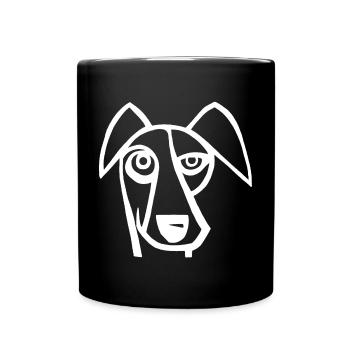 Drôle de chien blanc - Mug uni - noir - Devant