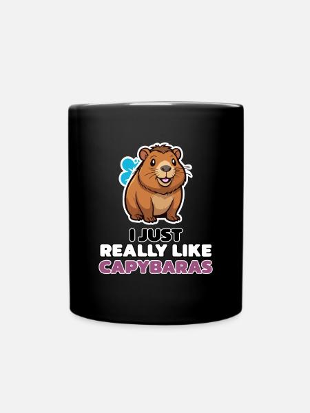 I JUST REALLY LIKE CAPYBARAS - Tasse einfarbig - Schwarz