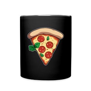 Pizza - Tasse einfarbig - Schwarz - Vorne