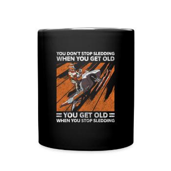 Traîneau en bois Vacances d’hiver - Mug uni - noir - Devant