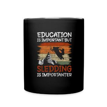 Sleigh Christmas Ski Holidays - Full Colour Mug - black - Front