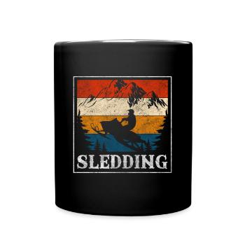 Sledding Ski Holiday Fun - Full Colour Mug - black - Front