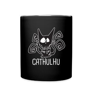 CATHULHU Funny Role Playing Cat RPG - Mug uni - noir - Devant