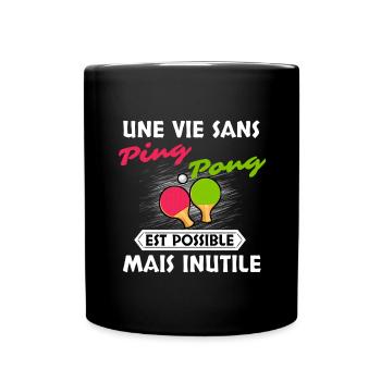 Table de Tennis - Mug uni - noir - Devant