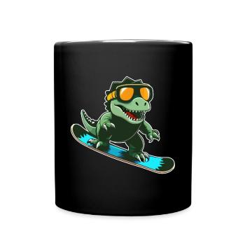 T-Rex Snowboarding - Tasse einfarbig - Schwarz - Vorne