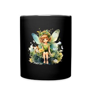 Petite fée dans la nature - Mug uni - noir - Devant