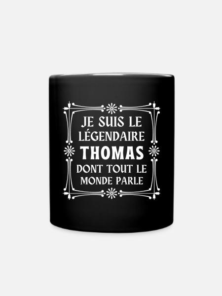 Thomas, prénom Thomas, je suis Thomas - Mug uni - noir