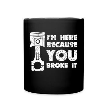 Job Statement Workaholic Mechaniker Arbeiter - Tasse einfarbig - Schwarz - Vorne