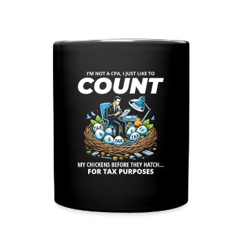 CPA Chick Counter : Plaisir de nicher en période d’impôts humoristique - Mug uni - noir - Devant