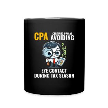 CPA: Number Ninja Dodging Augenkontakt Buchhalter - Tasse einfarbig - Schwarz - Vorne