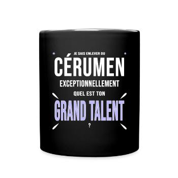 Otologiste oreilles cérumen cadeau drôle - Mug uni - noir - Devant