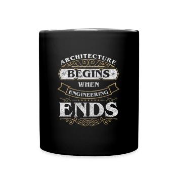 Ingenieur Entwurf Architekturbüro - Tasse einfarbig - Schwarz - Vorne