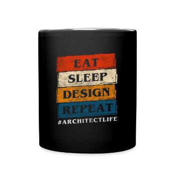Engineer Style Job Architecture - Full Colour Mug - black - Front
