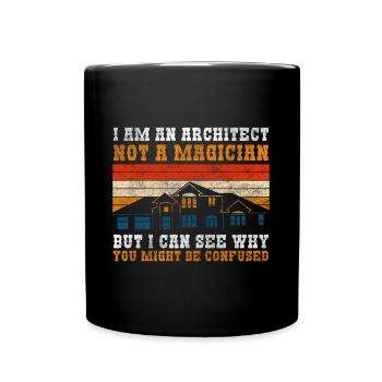 Engineer Profession House Construction - Full Colour Mug - black - Front