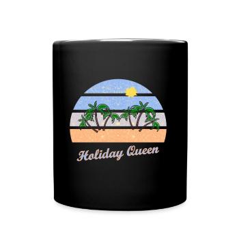 Ferien und Urlaubs Queen - Tasse einfarbig - Schwarz - Vorne