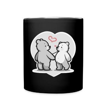 Bears Heart In Love Love - Full Colour Mug - black - Front