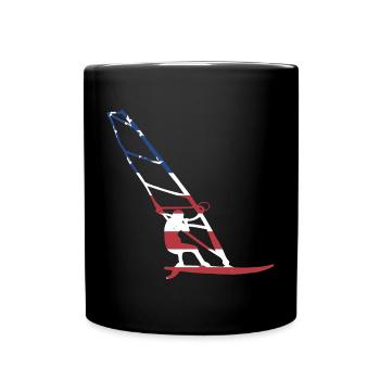 Sport Us Flag Planche à voile - Mug uni - noir - Devant
