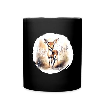 Aquarelle fauve - Mug uni - noir - Devant
