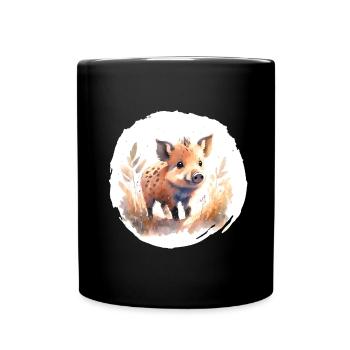 Sanglier Porcelet Aquarelle - Mug uni - noir - Devant