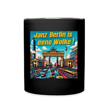BerlinWolkeMode - Tasse einfarbig - Schwarz - Vorne