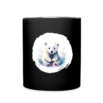 Polar Bear Watercolor - Full Colour Mug - black - Front