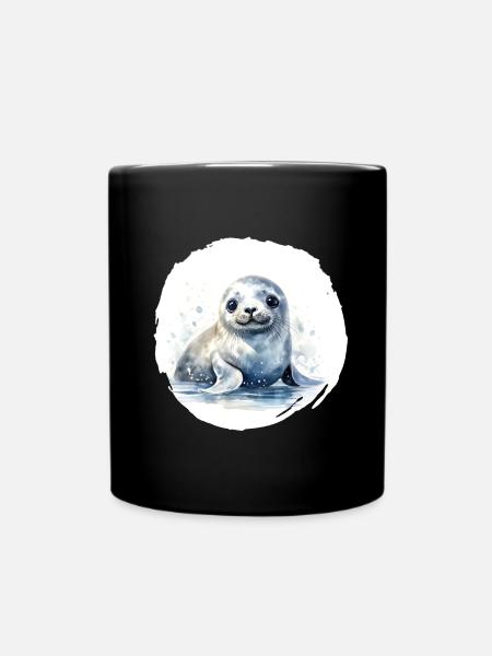 Robbe Aquarell - Tasse einfarbig - Schwarz