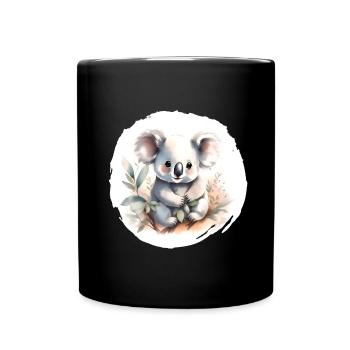 Koala Aquarell - Tasse einfarbig - Schwarz - Vorne