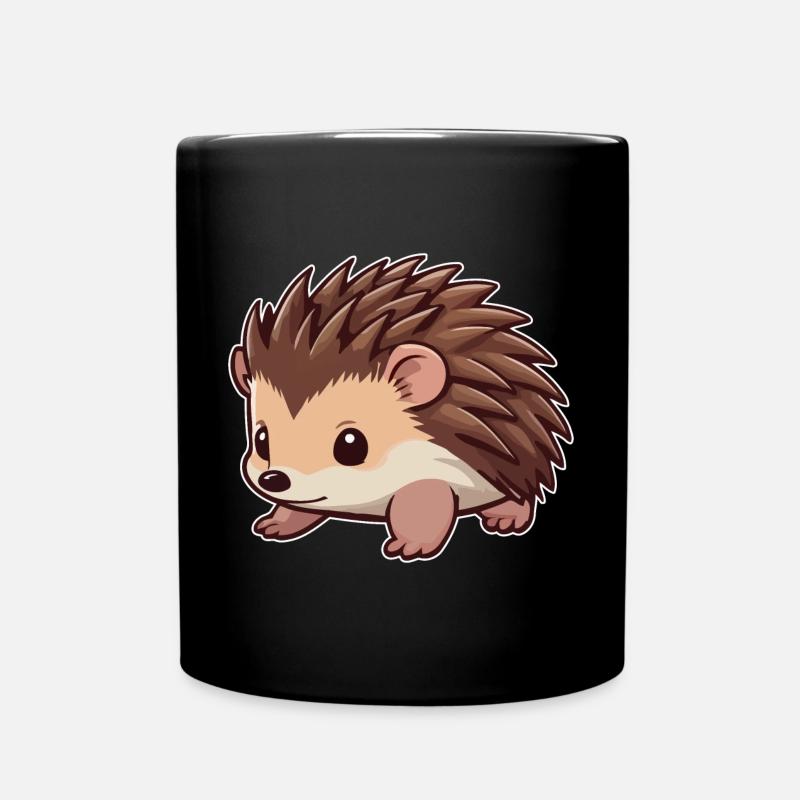 Niedlicher Igel Tier - Tasse einfarbig - Schwarz