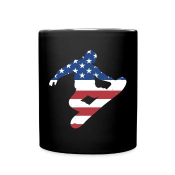Sport Us Flag Snowboarding - Tasse einfarbig - Schwarz - Vorne