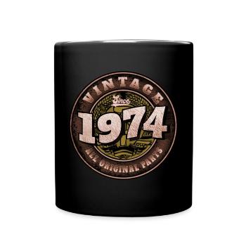 51. Geburtstag Vintage 1974 DDR Geschenk - Tasse einfarbig - Schwarz - Vorne