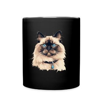 Tête de chat Ragdoll - Mug uni - noir - Devant