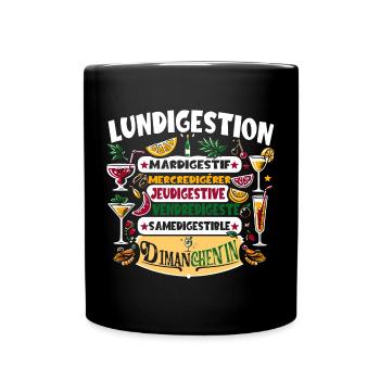 Lundigestion Jeu De Mots Semaine Vin Chenin - Mug uni - noir - Devant