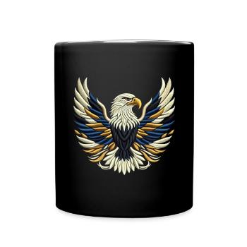 Golden Majesty Eagle Stickerei Stil - Tasse einfarbig - Schwarz - Vorne
