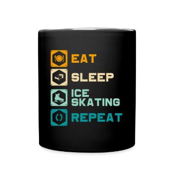 Ice Skater Winter Rink - Full Colour Mug - black - Front