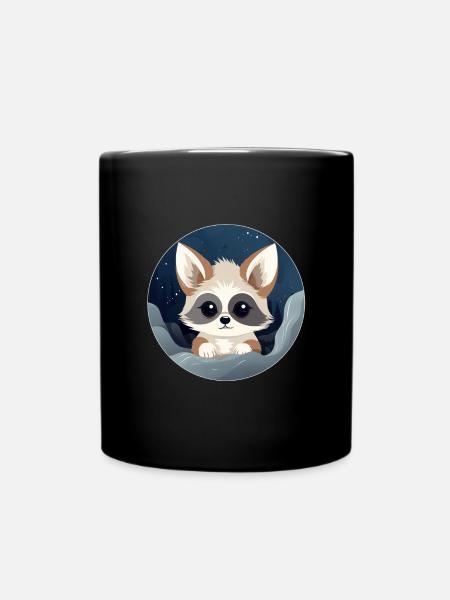 Nachtlicher Weltraum Fuchs - Tasse einfarbig - Schwarz