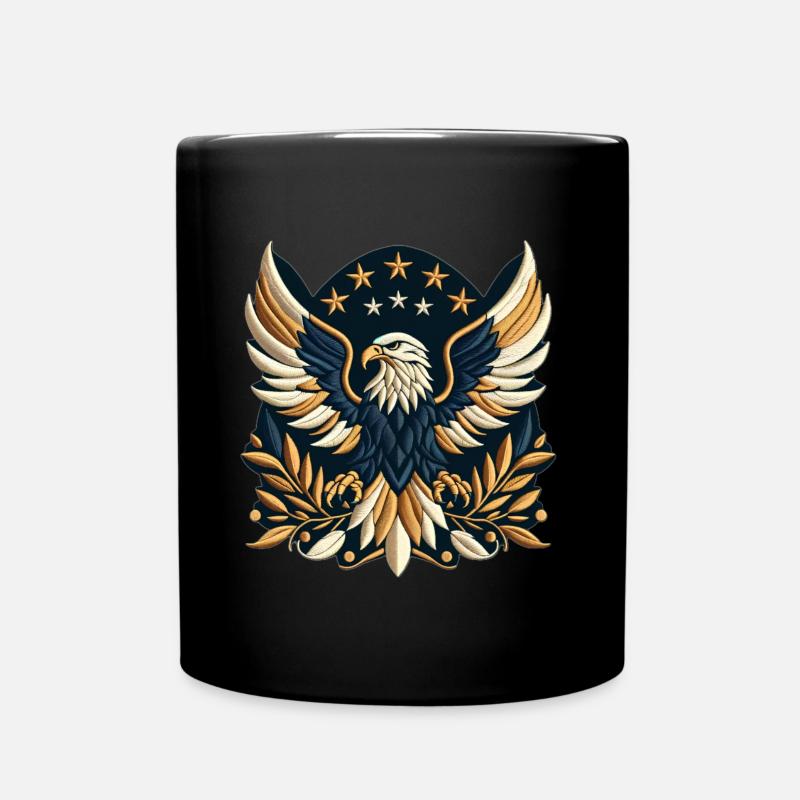 Sternengesprenkelter Banner-Adler - Tasse einfarbig - Schwarz