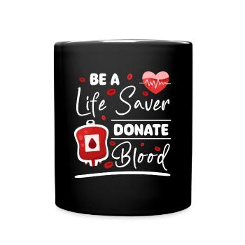 Blutspender Blut Blutgruppe - Tasse einfarbig - Schwarz - Vorne